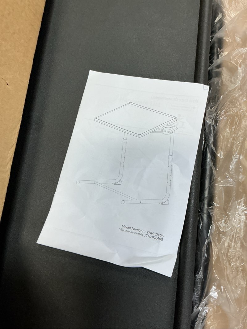 Condition photo showing New/Like New for ultra tv tray table, allpop tv dinner tray for eating, adjustable folding tray table with book stand, cup holder, laptop stopper & tablet slot on coach & bed, black