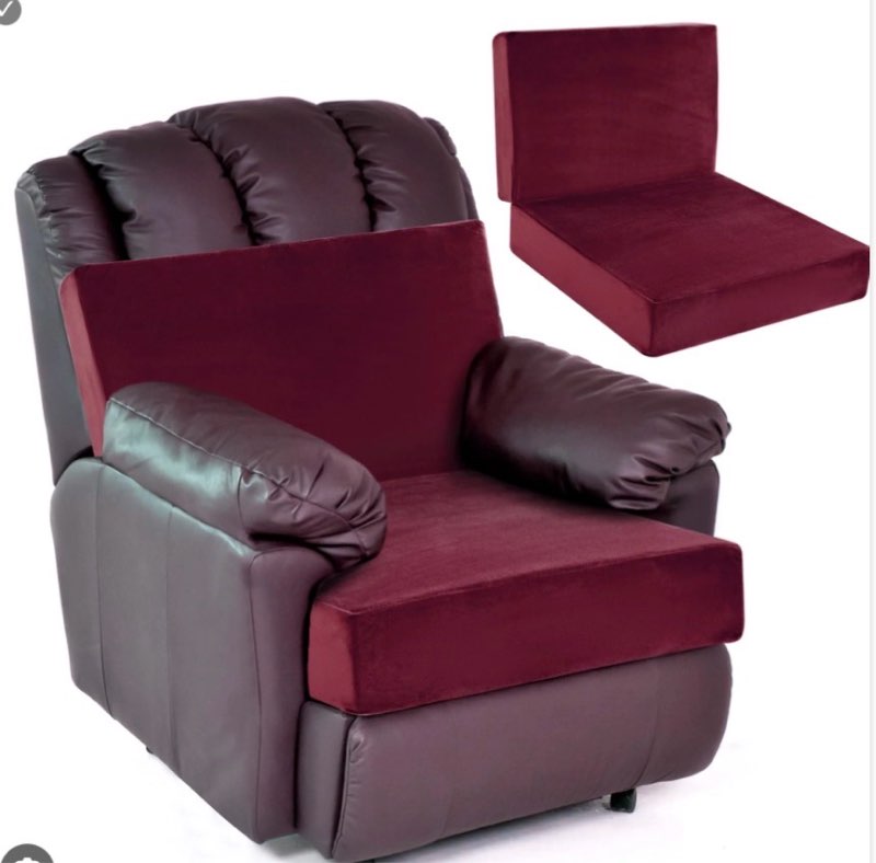 hombys memory foam recliner cushion for elderly, 4" thickness seat cushion with lumbar support pillow