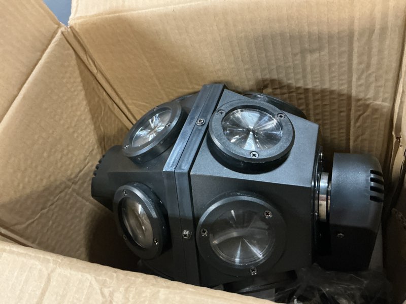 Condition photo showing As Is for moving head dj light party rgbw led beam lights dmx 512 strobe light with sound activated 360°rotation stage lighting equipment for events dj ktv disco wedding concert festival 12leds professional dj lights