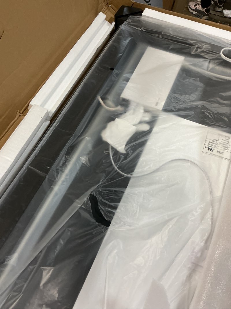Condition photo showing Good Condition for amorho 48"x 32" led bathroom mirror with black frame, front light and backlit(controlled separately), stepless dimmable, anti-fog, shatter-proof, 3 colors, memory 48"l x 32"w front and backlit with frame(separate dimming)