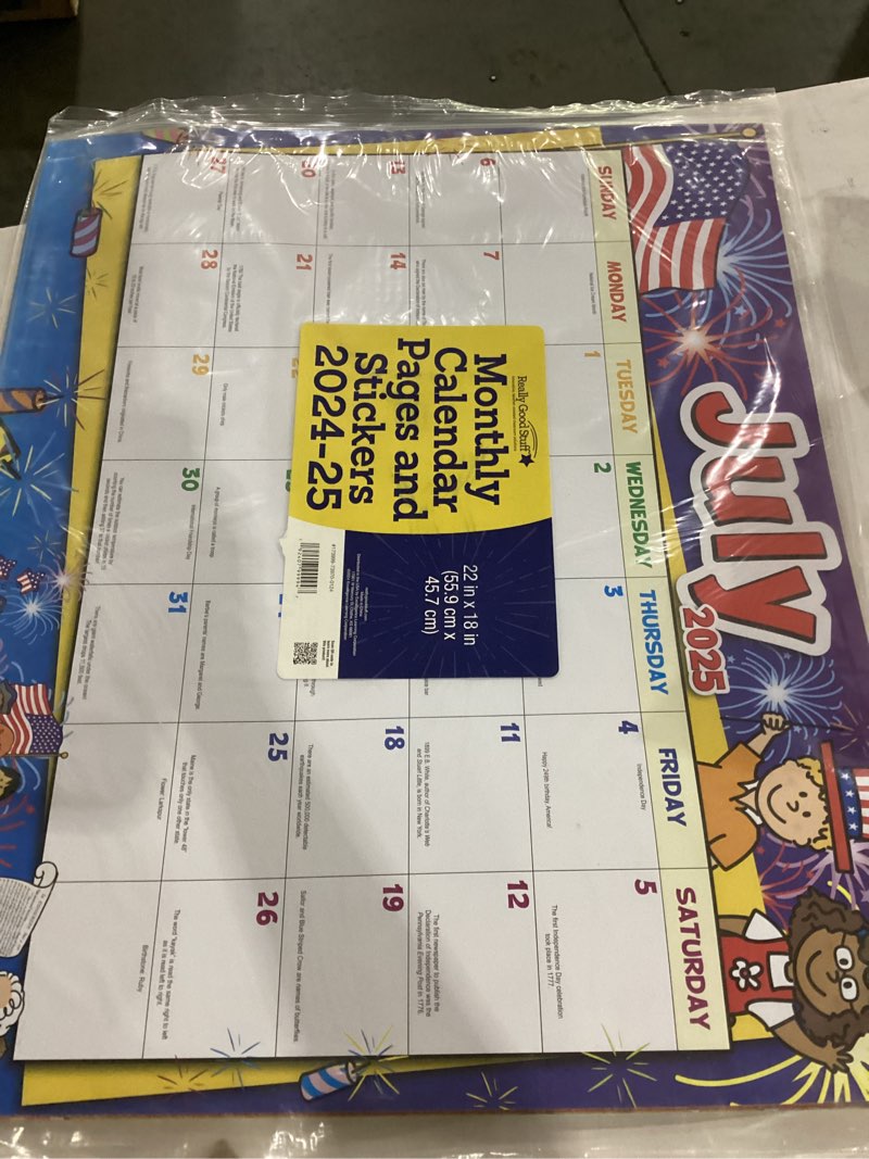 Condition photo showing New/Like New for really good stuff classroom calendar 2024-2025, primary colors