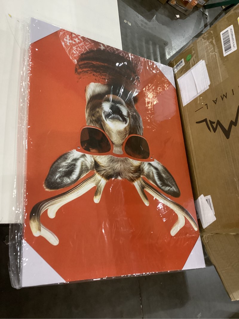 daktenn Wall Art Christmas Decor Canvas Print for Living Room Bathroom Aesthetic Holiday Home Decor 18 * 24" 24"L x 18"W  reindeer 