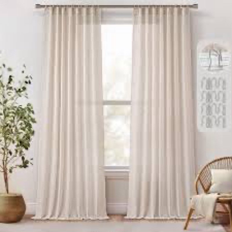 miulee natural linen curtains 102 inch long 4 panels light filtering window drapes with rod pocket b