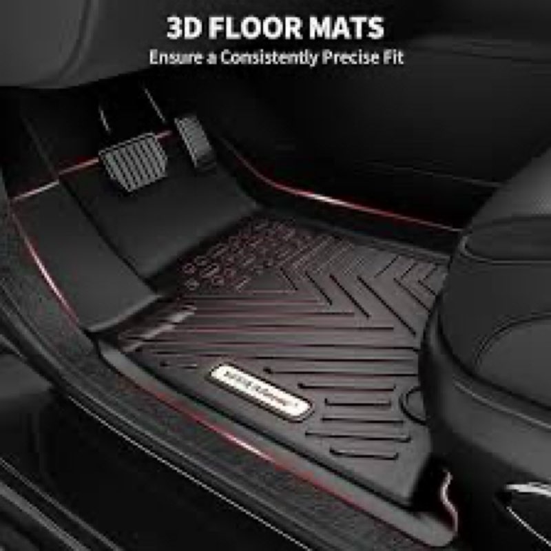 binmotor-all weather floor mats custom set for ford explorer 6 seat 2020-2025, heavy duty tpe car fl