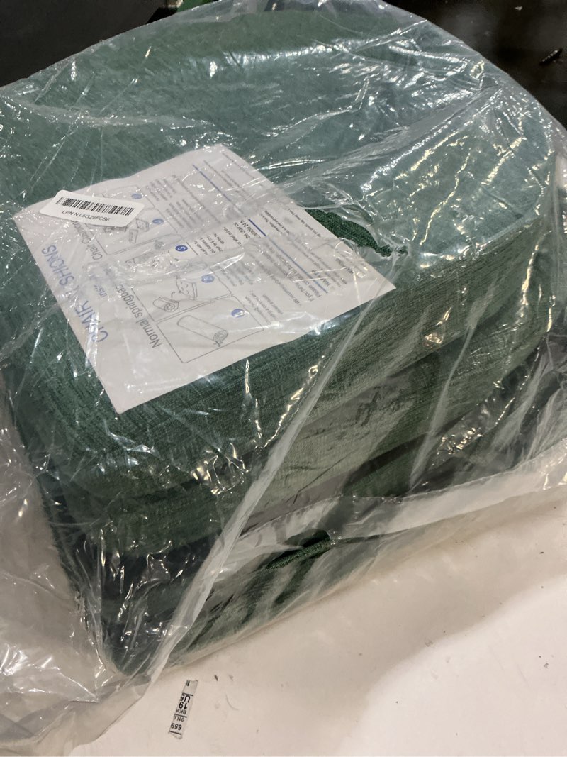 Condition photo showing Good Condition for Chair Cushions for Dining Chairs with Ties and Removable Cover, Dining Kitchen Chair Pads with Non-Slip Bottom, High-Resilience Indoor Seat Cushions, 16'' x 16'' x 2'', Set of 4, Dark Green 4 Count(Pack of 1) Dark Green