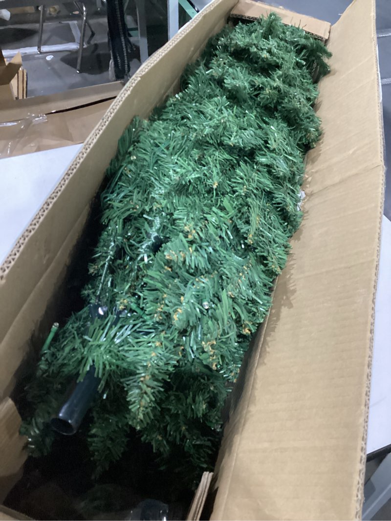 Condition photo showing Good Condition for TURNMEON Dual Color Change 6.5 Ft Prelit Pencil Christmas Tree 8 Modes Timer Warm White & Multicolor Lights 826 Thick Branch Artificial Slim Xmas Tree Christmas Decorations Indoor Outdoor Home Holiday Spruce Green-warm White Change Multicolor-8 Modes