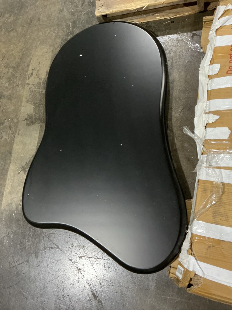 Condition photo showing As Is for (box 1 of 2) 47\" modern black coffee table cloud shape low center table cute irregular indoor tea table with 3 ball legs for living room small space cloud-47 inch black