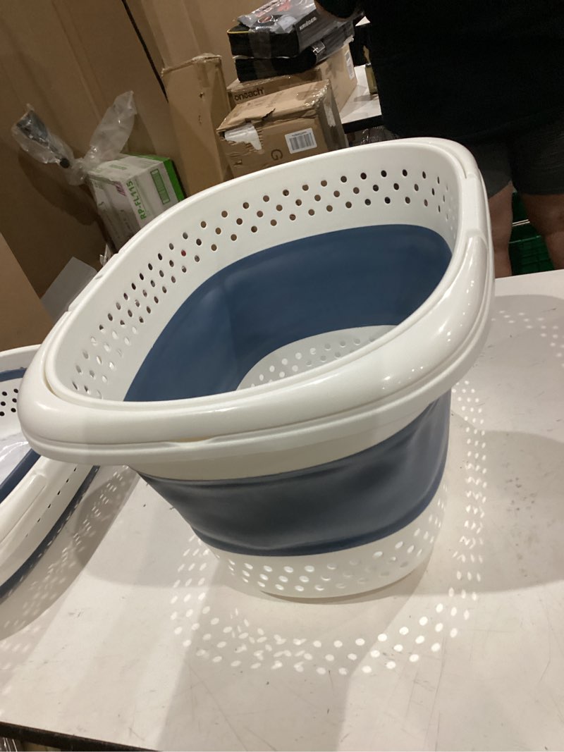 Condition photo showing Good Condition for 2 pack collapsible laundry basket, plastic foldable pop up laundry hamper,portable washing tub with handle, space saving storage container/organizer-blue