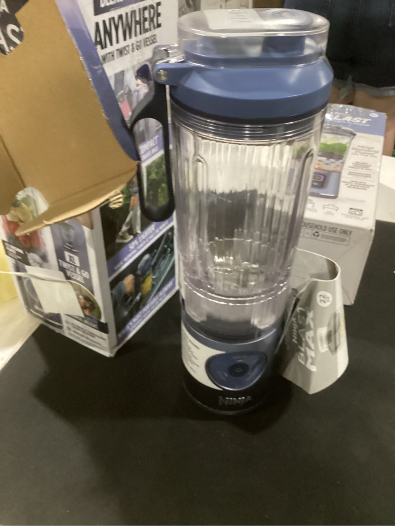 Condition photo showing Good Condition for ninja blast max, portable blender + twist & go, personal smoothie, blend, ice crush, 3 programs, cordless, 22 oz removable vessel, dishwasher safe, leakproof, navy, bc251nv navy 22 oz.