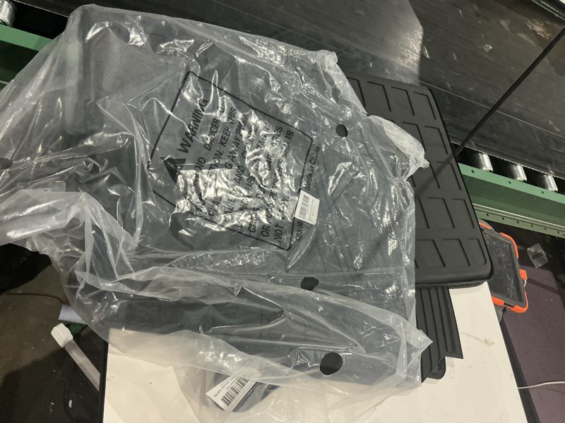 Condition photo showing As Is for rongtaod trunk mat & backrest mats for 2019-2023 jeep cherokee | cargo mat cargo liner trunk liner tpe all weather back seat cover protector 2022 jeep cherokee accessories trunk mat+backrest mats