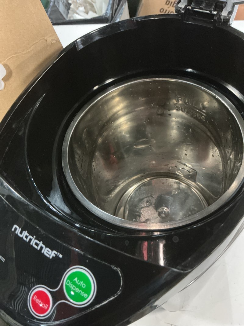 Condition photo showing As Is for nutrichef hot water urn pot insulated stainless steel,auto & manual dispense,auto boiler,safety lock shutoff 3.38 qt /3.2l - auto boiler shut off - pkwk43 3.4 quarts