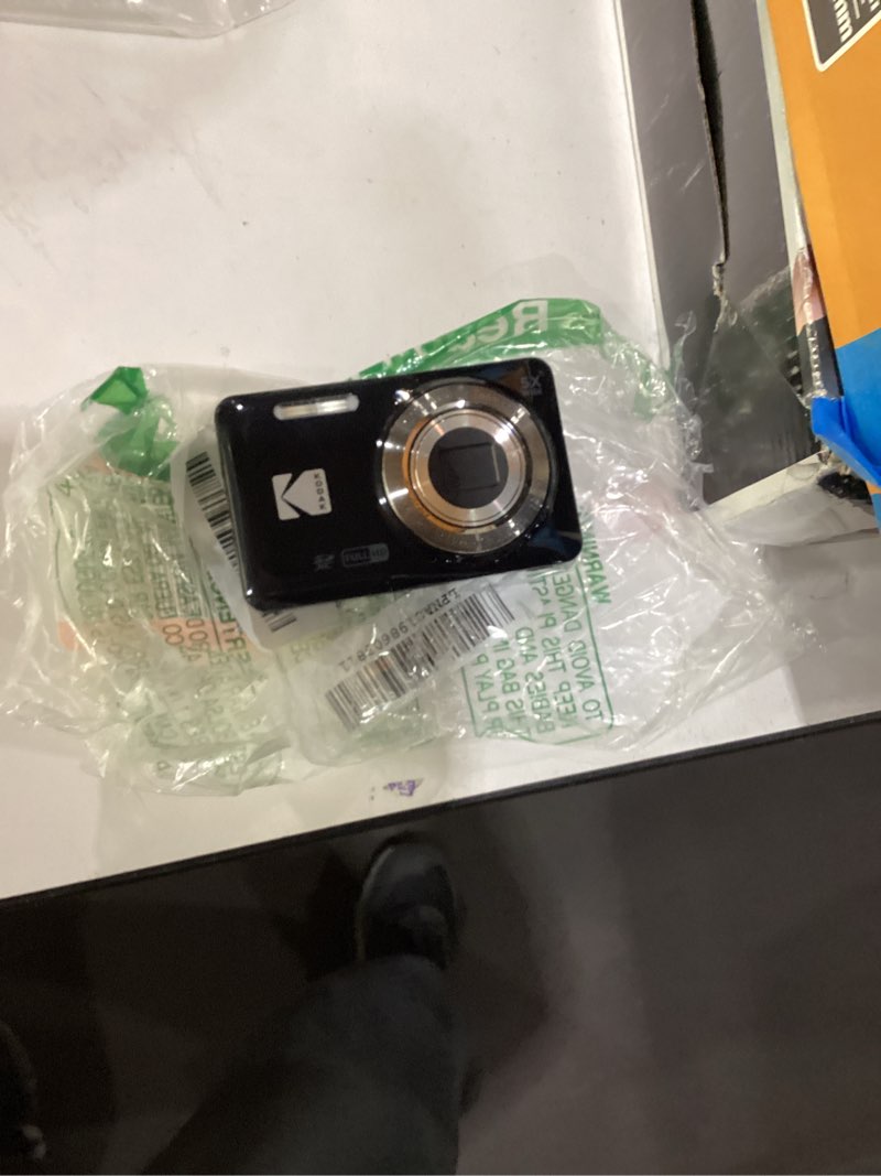 Condition photo showing As Is for KODAK PIXPRO FZ55-BK 16MP CMOS Sensor Digital Camera 5X Optical Zoom 28mm Wide Angle 1080P Full HD Video 2.7" LCD Vlogging Camera (Black)