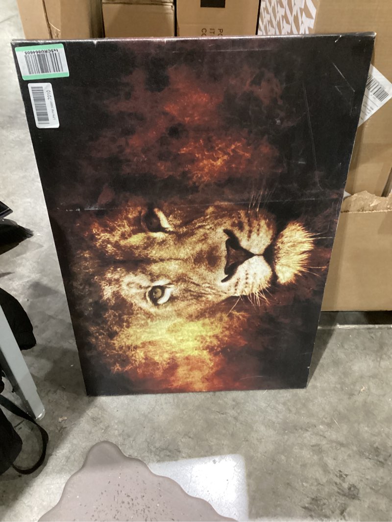 Canvas Wall Art - Lion Head Portrait Animal Pattern - Modern Wall Decor Gallery Canvas Wraps Giclee Print Stretched and Framed Ready to Hang - 16" x 24"