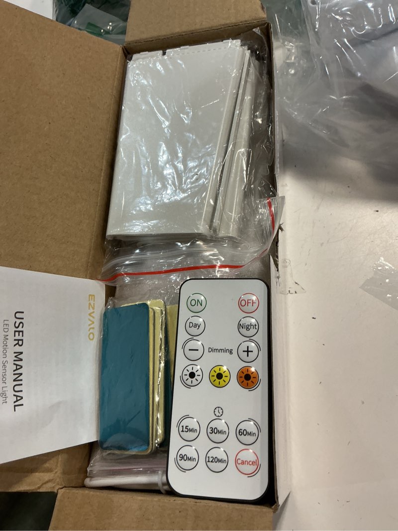 Condition photo showing Good Condition for EZVALO 6-Pack Under Cabinet Lighting with Charging Station, 2000mAh Rechargeable Wireless Motion Sensor Lights, 3 Color Temps, Dimmable, Timer, Magnetic, with Remote Control for Kitchen, Closet, Stair 6Pack with Station