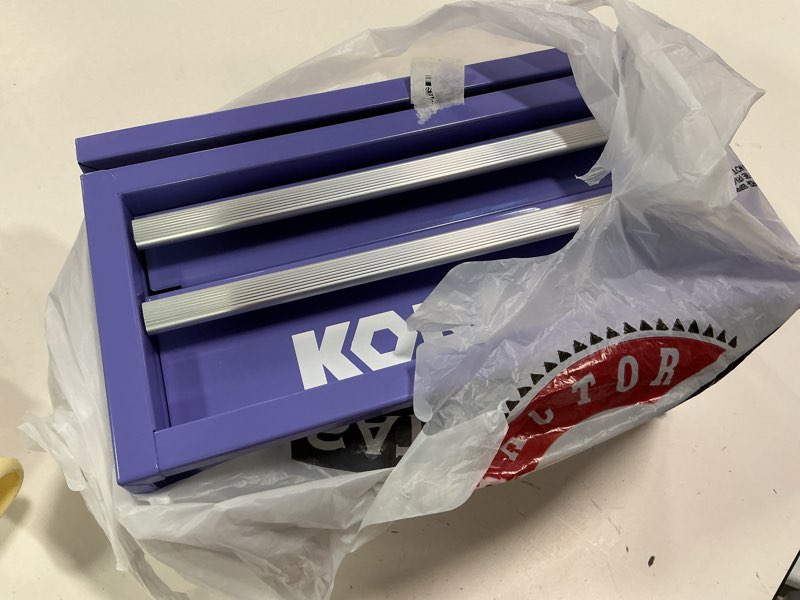 Condition photo showing Good Condition for  Kobalt Portable Tool Boxes 10.83-in W x 5.91-in H x 5.91-in D 2 -Drawer Lavender Steel Tool Box