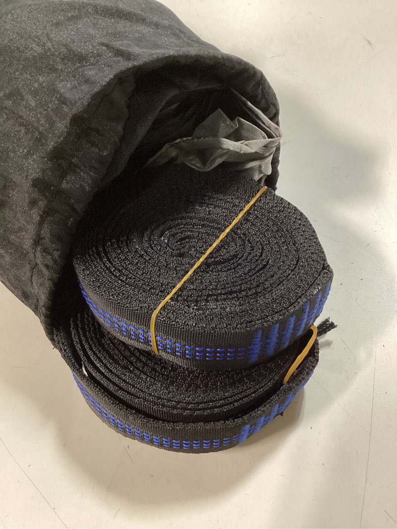 Condition photo showing Good Condition for SZHLUX Camping Hammock Double & Single Portable Hammocks with 2 Tree Straps and Attached Carry Bag,Great for Outdoor,Indoor,Beach,Camping,Black & Grey, Large Black & Grey Large