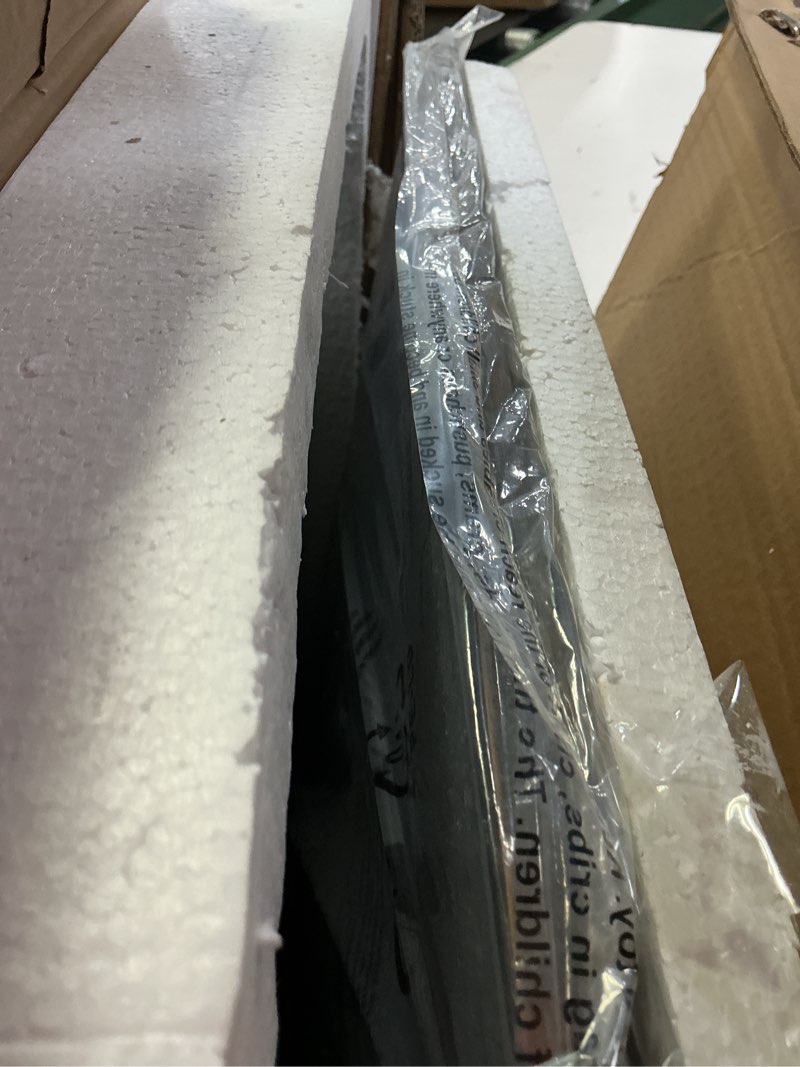 Condition photo showing New/Like New for COGOOD Farmhouse Barn Door Mirror - 25" x 18" Rustic Wood Framed Decrative Mirror for Bathroom, Living Room, Entryway Wall Decor (Grey) Grey 18"L x 25"W