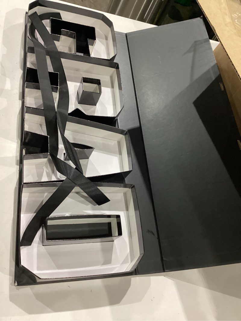 Condition photo showing Good Condition for black/white/navy blue creative gift packaging idea fillable grad letter shaped gift boxes wrapping basket packaging boxes (black)