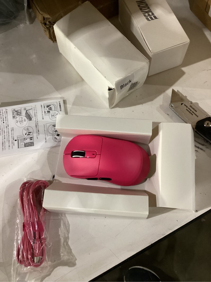 Condition photo showing New/Like New for ATTACK SHARK X3 Lightweight Wireless Gaming Mouse with Tri-Mode 2.4G/USB-C Wired/Bluetooth,Up to 26K DPI, PAW3395 Optical Sensor,Kailh GM8.0 Switch,5 programmable Buttons for PC/Win/Mac(Berry Red)