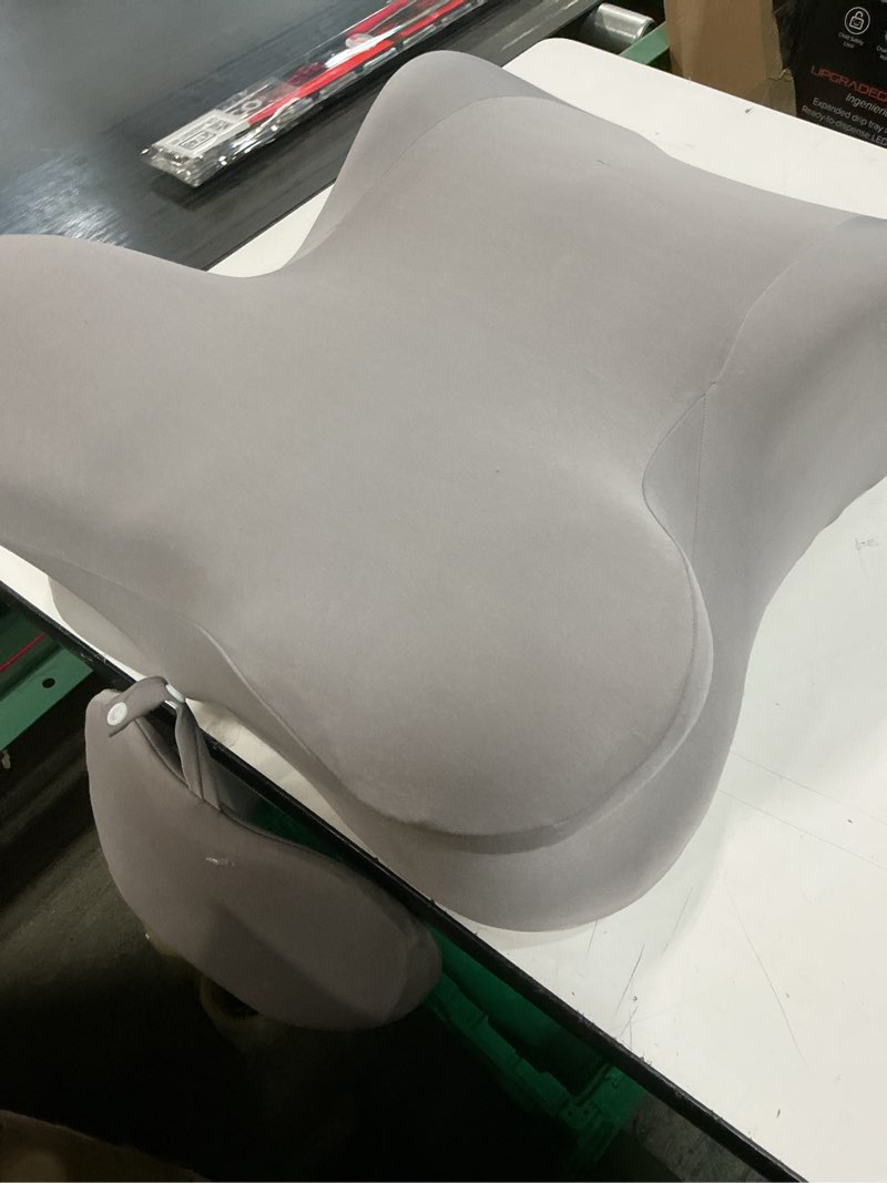 Condition photo showing As Is for MYFAMIREA Memory Foam Ergonomic Wedge Pillow for Adults - Prone Pillow for Bed Sleeping, Reading, Memory Foam Ergonomic Cushion for Back Support, Sitting Up and Back Pain, with Removable Cover (Gray)