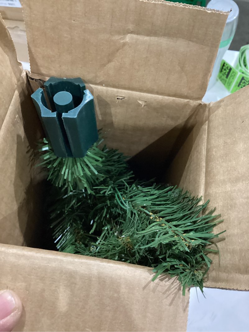 Condition photo showing As Is for Nearly Natural 2ft. Green Artificial Christmas Tree with 35 LED Lights and 72 Bendable Branches