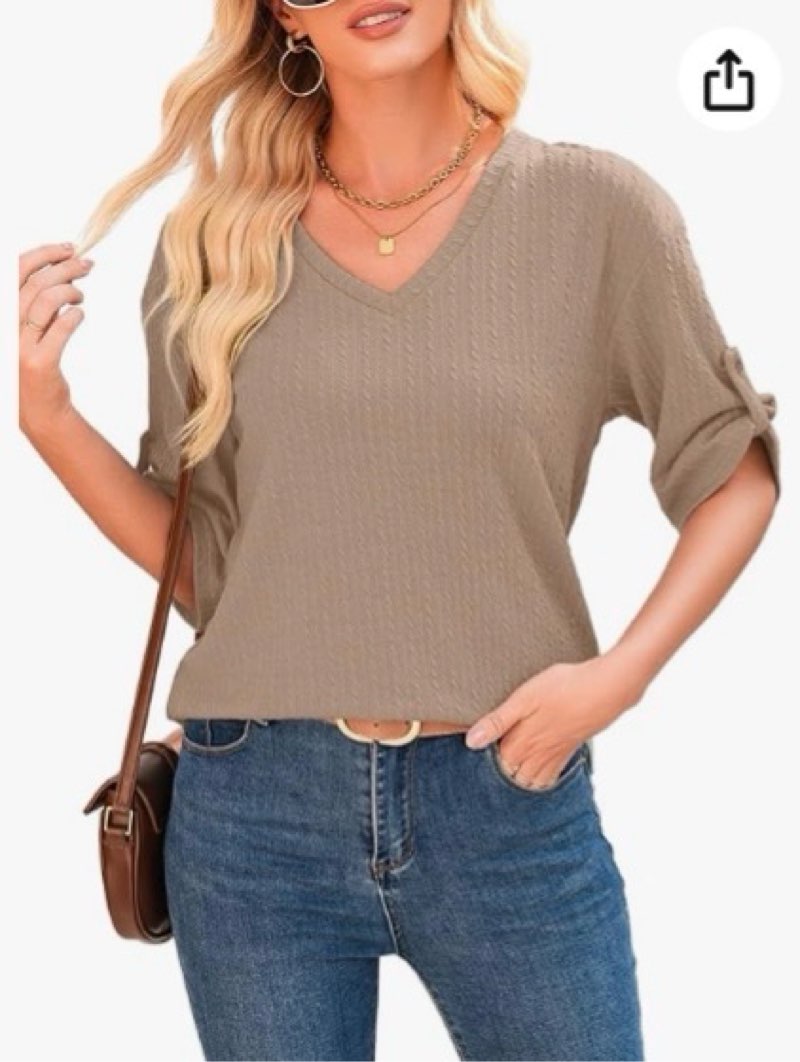 Dokotoo Women's Tops Dressy Casual V Neck Short Sleeve Rolled Hem Loose Blouses T Shirts Small White