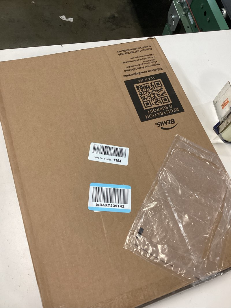 Condition photo showing New/Like New for Mayfair Padded Toilet Seat with Chrome Hinges, Soft Vinyl over Wood Core Seat, Made in USA, Elongated, White