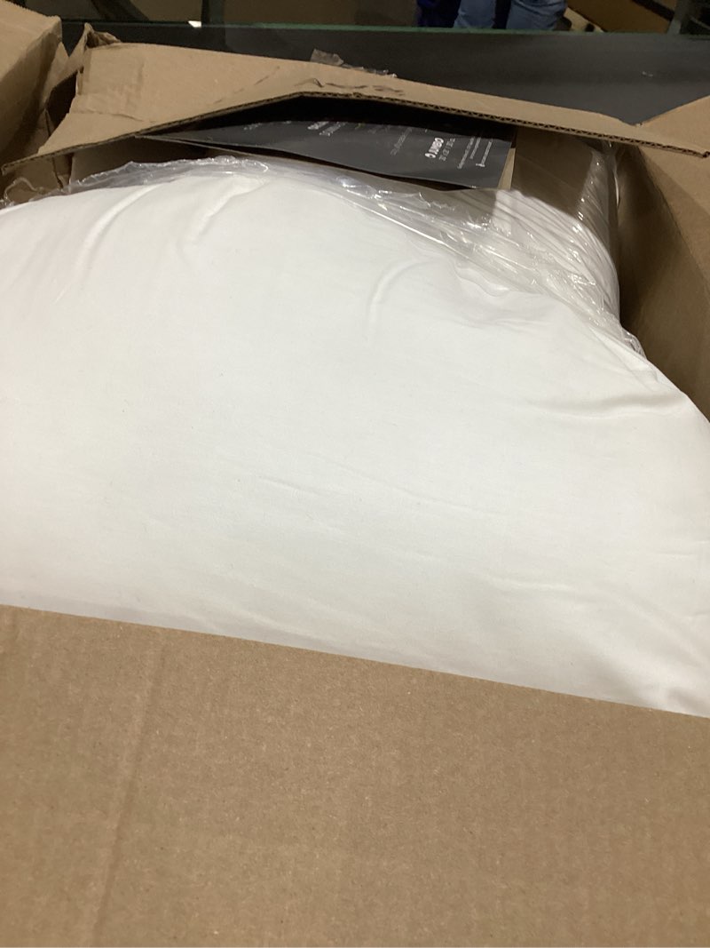 Condition photo showing As Is for Farm To Home 100% Organic Cotton Cover Pillows Queen/Standard Size Set of 2, Down Alternative Hotel Quality Soft Bed Pillow for Back & Side Sleepers, Machine Washable, 20"x28", White Queen(Pack of 2)