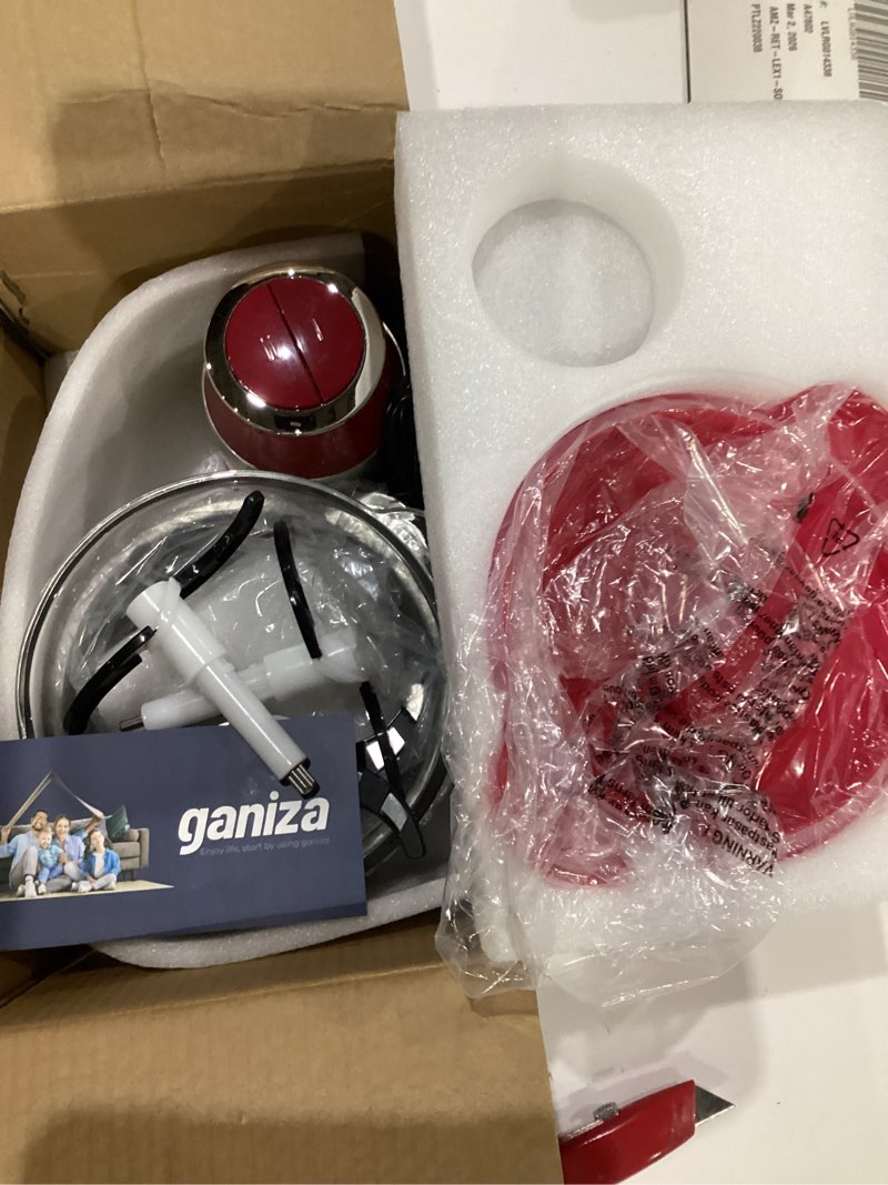 Condition photo showing New/Like New for GANIZA Food Processors, Electric Food Chopper with Meat Grinder & Vegetable Chopper - 2 Bowls (8 Cup+8 Cup) with Powerful 450W Copper Motor - Includes 2 Sets of Bi-Level Blades (Red)