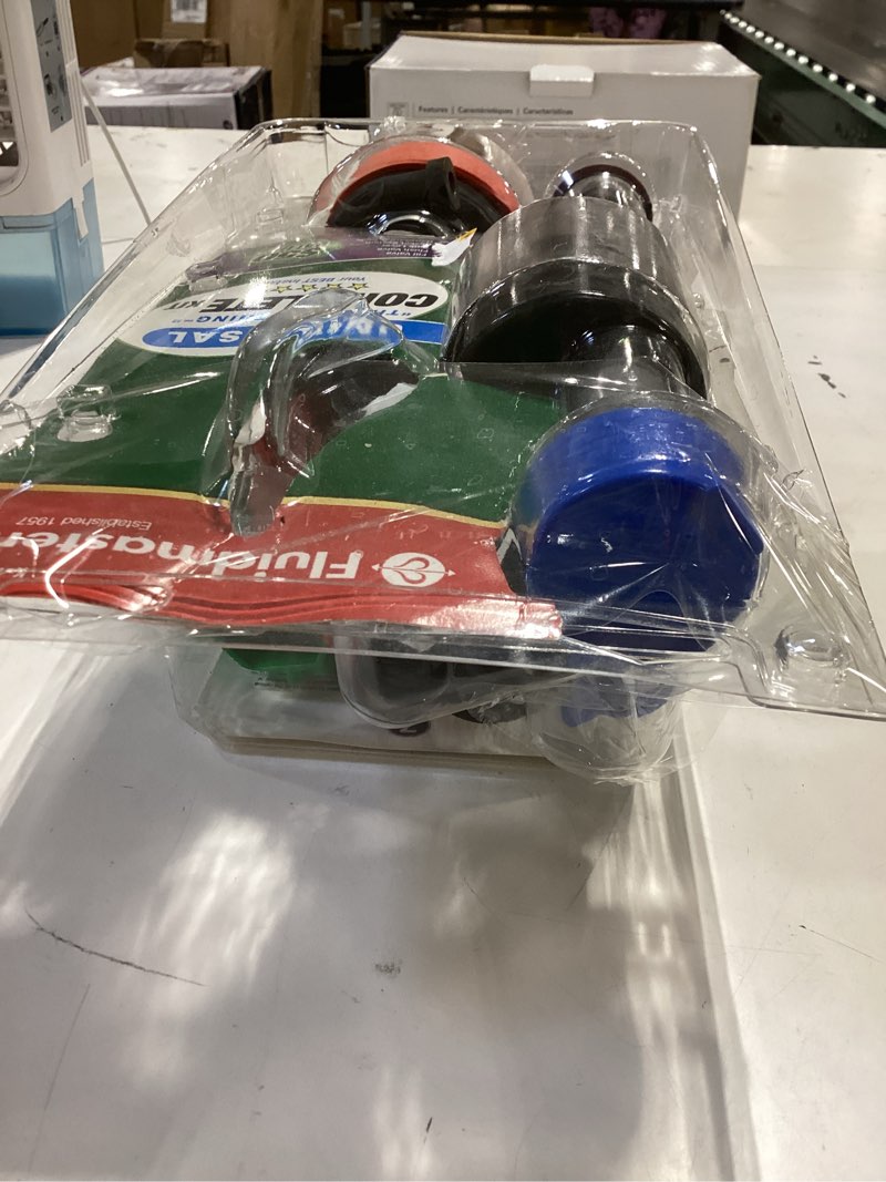 Condition photo showing As Is for performax universal 2 in. high performance everything toilet tank repair kit with install tools