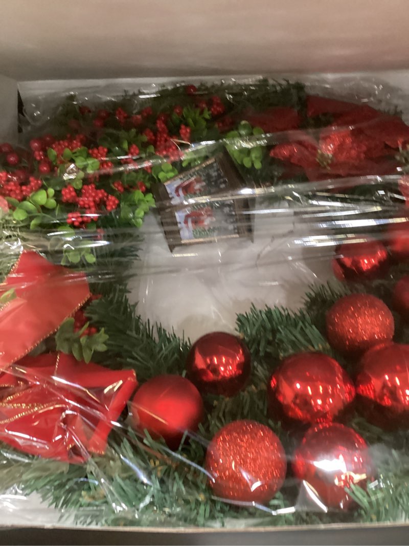 wreaths for front door windows with light, 24 inch red large lighted wreath for kitchen cabinets out