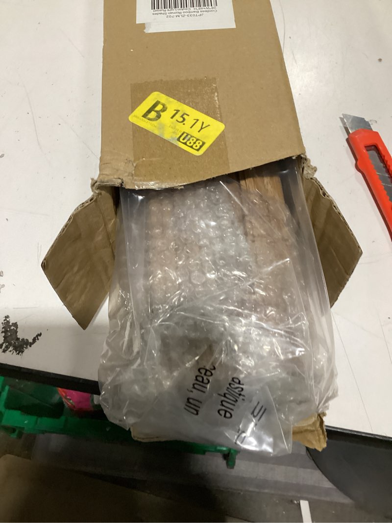 Condition photo showing New/Like New for LazBlinds No Tools No Drill Cordless Bamboo Roman Shades, Light Filtering Window Treatment, Roll Up Bamboo Blinds for Windows 28'' W x 48'' H, Ceylon Light Russet Light Filtering-ceylon Light Russet 28" W x 48" H