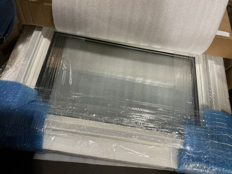 Condition photo showing New/Like New for Vinyl Single Hung Sliding Window, 24" x 30" Household Window with Double-Pane Insulated Tempered Glass, White Energy-Efficient Soundproof Window for House, Mobile Home 24"x30"