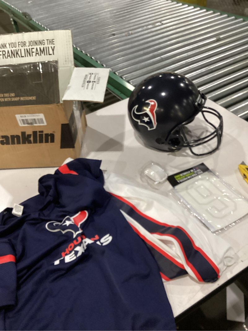 Condition photo showing As Is for Franklin Sports NFL Kids Football Uniform Set - NFL Youth Football Costume for Boys & Girls Houston Texans Medium
