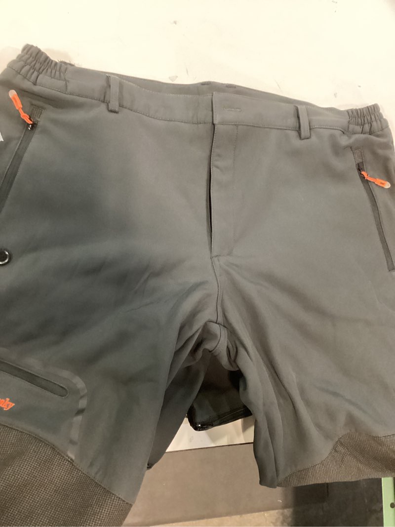 Condition photo showing As Is for Postropaky Mens Hiking Snow Ski Pants Waterproof Outdoor Insulated Softshell Pants Snowboard Zipper Bottom Leg 42W x 34L Grey
