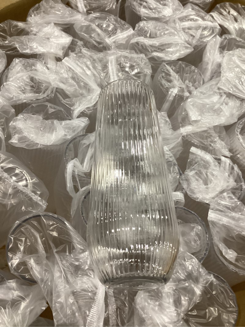 Condition photo showing New/Like New for lueumxc 48 pack ribbed plastic champagne flutes, 9 oz stemless disposable clear plastic toasting glasses shatterproof recyclable and bpa-free perfect for wedding 48pack transparent ribbed