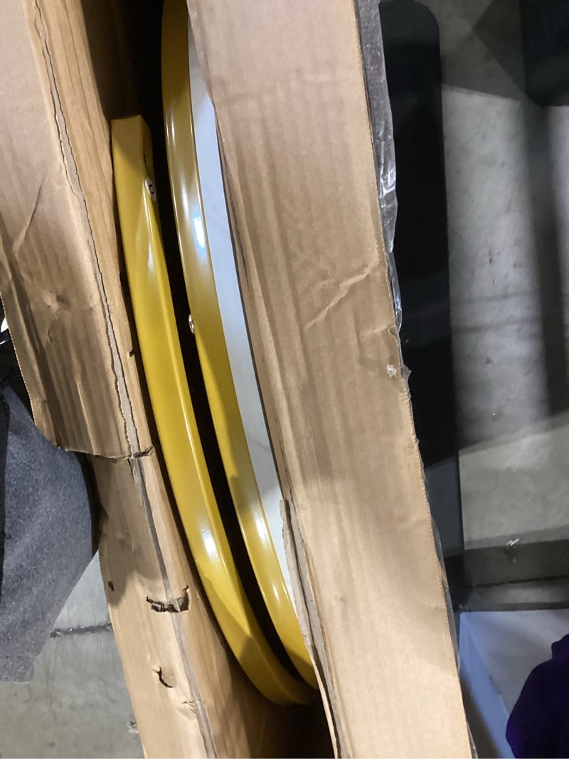 Condition photo showing Good Condition for hojinlinero round coffee table,nesting coffee table set of 2,center tables for living room,office, home small space,stacking side tables,sturdy and easy assembly,wood desktop,golden+white,large gold/yellow large