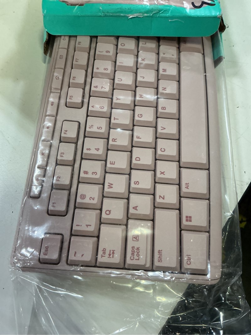 Condition photo showing New/Like New for logitech mk270 wireless keyboard and mouse combo for windows, 2.4 ghz wireless, compact mouse, 8 multimedia and shortcut keys, 2-year battery life, for pc, laptop - rose rose 1 pack combo
