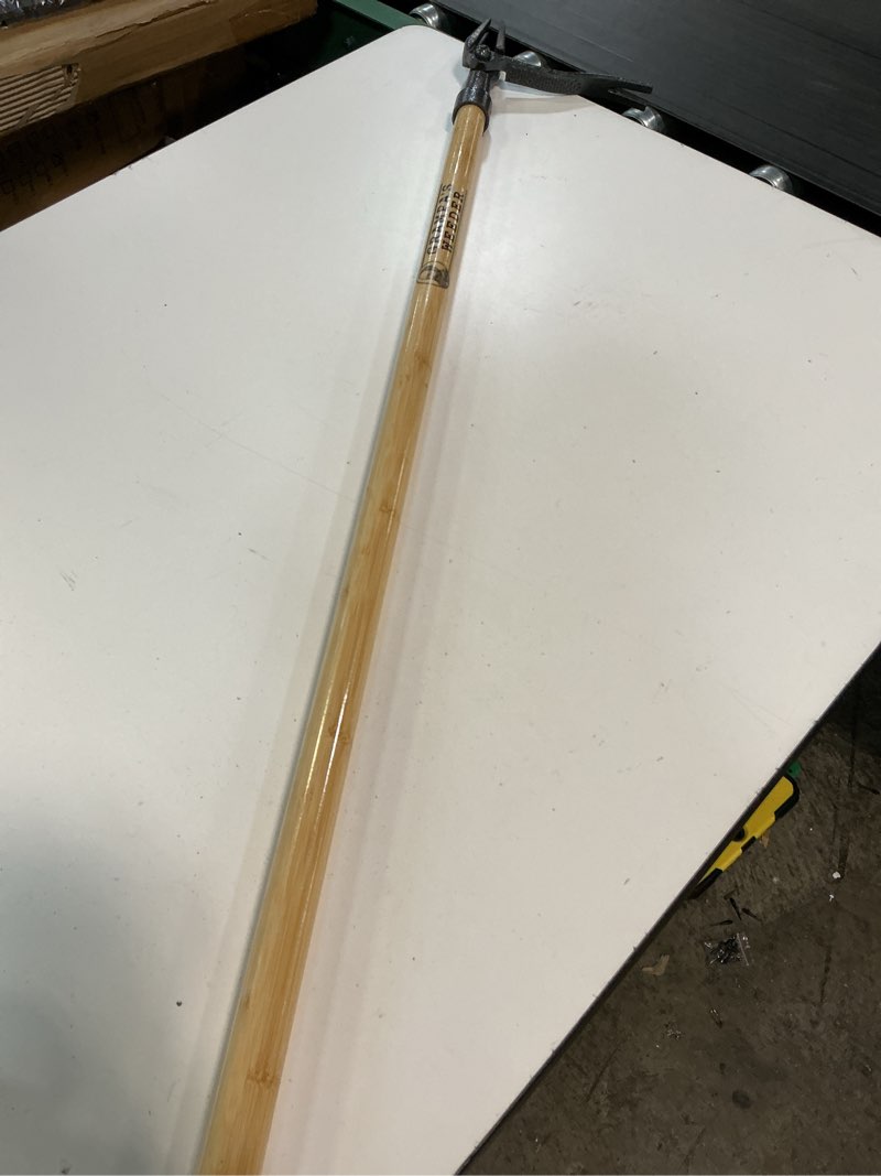 Condition photo showing New/Like New for grampa's weeder - the original stand up weed puller tool with long handle - made with real bamboo & 4-claw steel head design - easily remove weeds without bending, pulling, or kneeling.