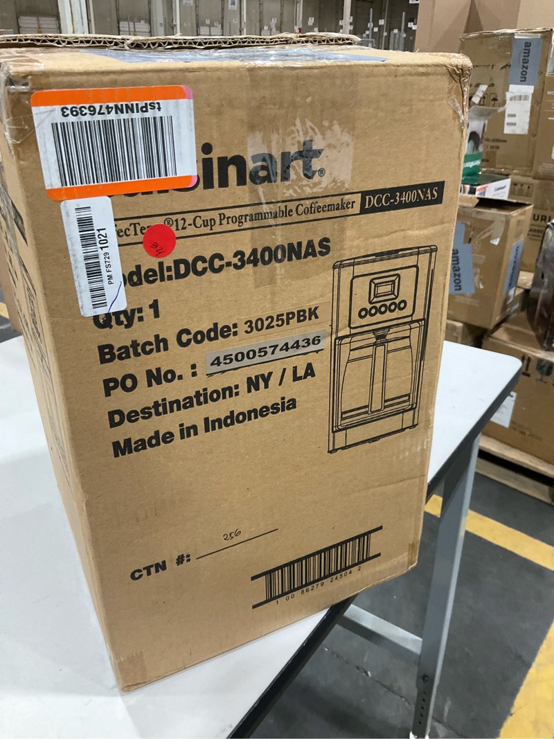 Condition photo showing As Is for Cuisinart 12-Cup Coffee Maker, Programmable PerfecTemp Thermal Carafe Coffee Machine with 1-4 Cup Setting, Brew Strength Control and Brew Pause, Stainless Steel, DCC-3400NAS, Silver