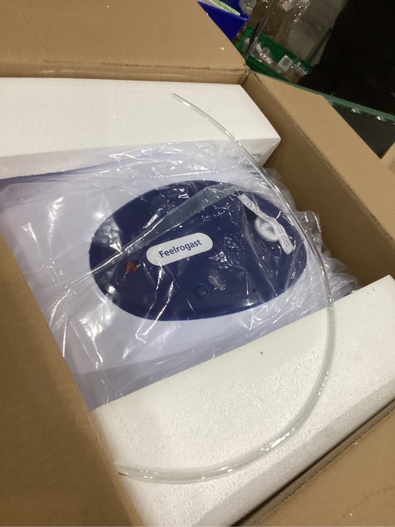 Condition photo showing New/Like New for Feelrogast 8 Gallon Electric Tank Water Heater, 120V 1500W Under Sink Instant Hot Tank Water Heater for RV, Camper, Kitchen, Food Truck, Wall or Floor Mounted, Blue 8 Gallon Blue