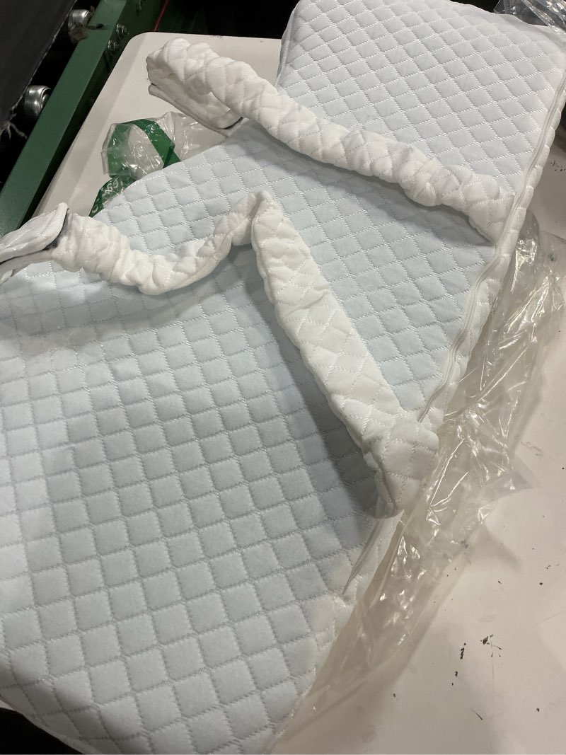 Condition photo showing Good Condition for hombys memory foam knee pillow for side sleepers-leg pillow for sleeping with straps,hip & leg elevation for pregnancy and relief lower back pain, separates the knees for body alignment (28"x11"x4")