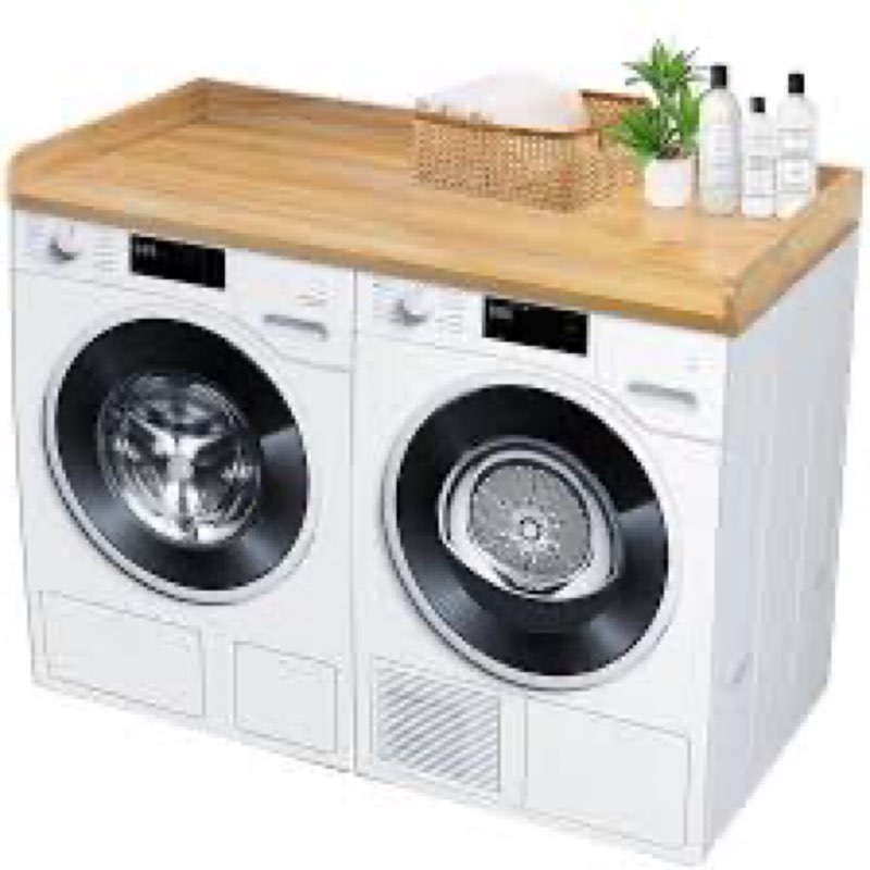 royxen laundry countertop solid wood, countertop for all front-loaded washing machine (similar to stock image) 