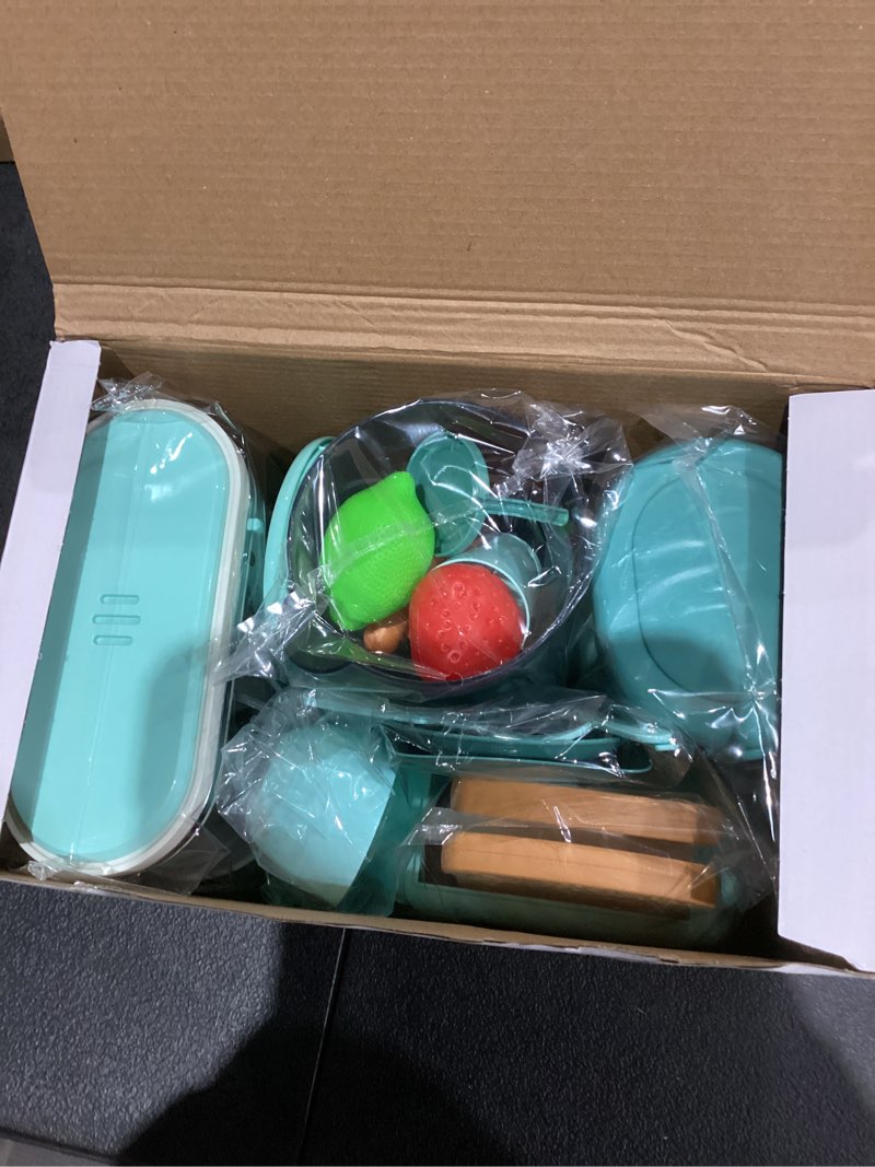 Condition photo showing Good Condition for shemira play kitchen accessories, play kitchen appliances toy set with coffee maker, blender, mixer, toaster, kids kitchen playset, toys for 3 4 5 6 7 8 year old girls, birthday gifts for girls green