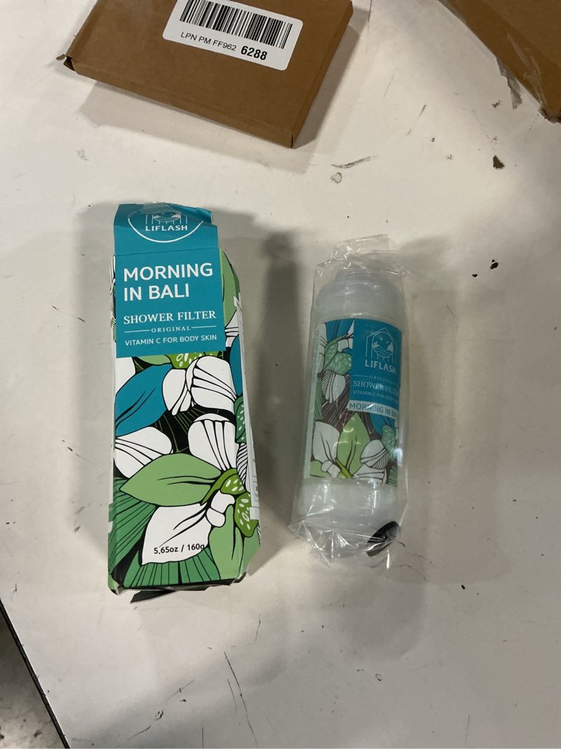 Condition photo showing Good Condition for LIFLASH Vitamin C Shower Filter for Hard Water, Aromatherapy Softener Purifier, Help with Softer Skin and Hair Enhancement, for Universal Output Showerhead, Easy Installation (MORNING IN BALI)