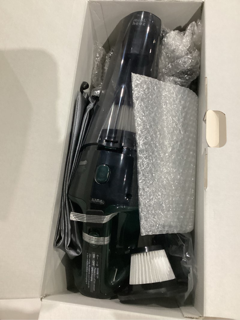 Condition photo showing Good Condition for Minthouz Handheld Vacuum Cordless, Strong Suction Car Vacuum Cleaner with LED Light, Long Runtime Hand Vacuum Cordless Rechargeable, Hand Held Vac with Charging Base for Home/Car/Pet/Office Dark Green