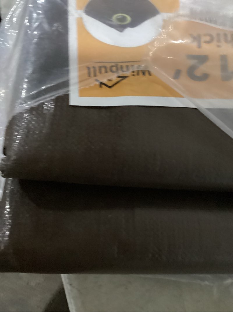 Condition photo showing Good Condition for tarp 10x12ft, large 16 mil heavy duty tarps, waterproof tarp with brass grommets and reinforced edges, uv resistant, tear&fade resistant poly tarp for outdoor camping pool car tent brown/black-16mil 10' x 12'