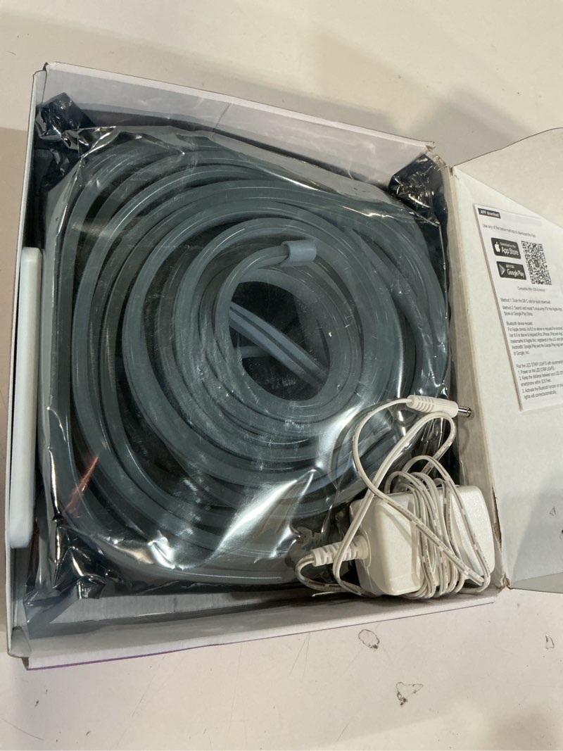Condition photo showing Good Condition for led neon rope lights, 32.8ft rgb led light strip, 24v music sync app/remote control diy rope light, ip67 waterproof gaming neon strip lights for bedroom indoor oudoor décor