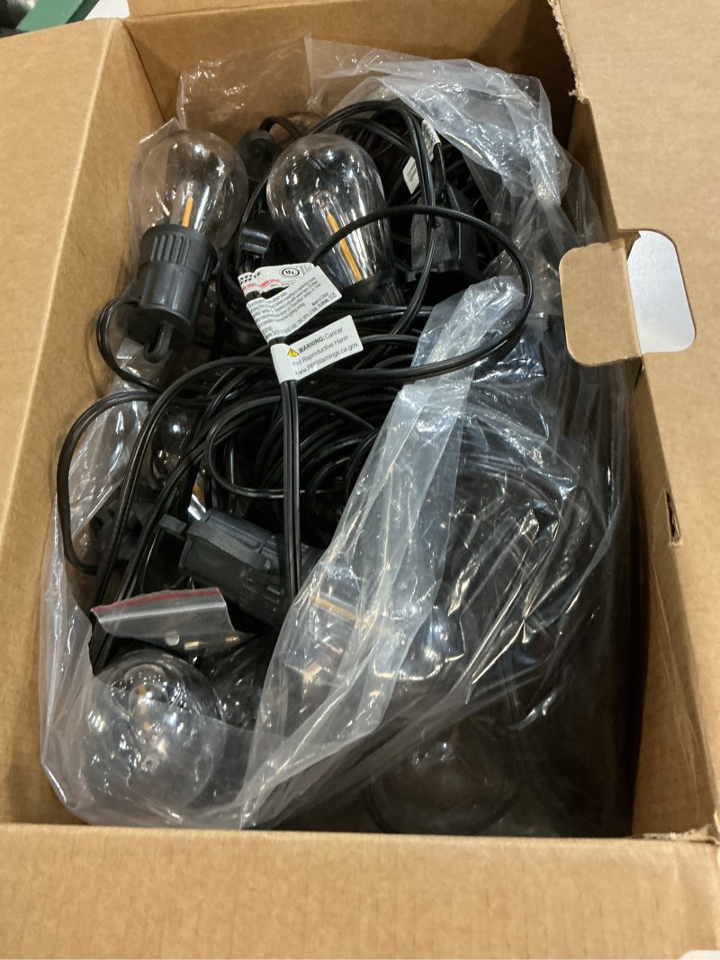 Condition photo showing Good Condition for minetom 101ft outdoor string led patio lights waterproof, 31+2 shatterproof s14 vintage edison bulbs, commercial grade outside hanging lights for porch deck garden backyard balcony cafe bistro 101 ft(31 sockets)