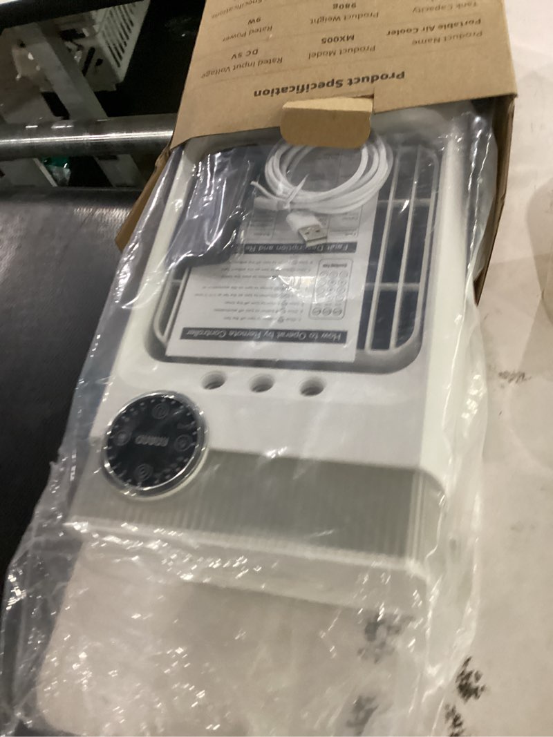 Condition photo showing Good Condition for portable air conditioner cooling fan with remote | 1200ml mini air cooler with 8 color lights,3 mist 3 speed,2-8h timer small portable ac unit for bedroom office car,white pearl white
